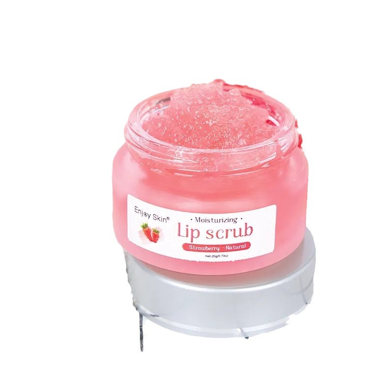 Halal & Vegan Strawberry Lip Scrub OEM ODM | Private Label Exfoliating Lip Treatment For Dead Skin Removal & Long-Lasting Hydration