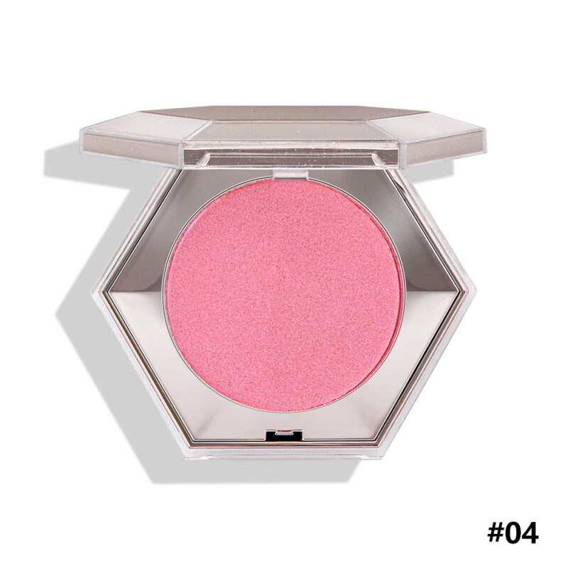 Halal & Vegan Hexagonal Highlighter Powder OEM ODM | Private Label Fine Shimmer Pearl Natural Brightening Single Color Highlight Compact