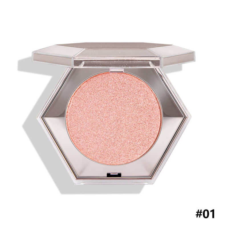 Halal & Vegan Hexagonal Highlighter Powder OEM ODM | Private Label Fine Shimmer Pearl Natural Brightening Single Color Highlight Compact