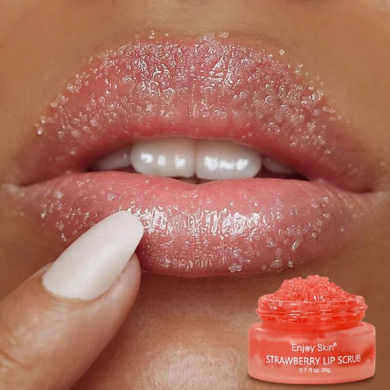 Halal & Vegan Strawberry Lip Scrub OEM ODM | Private Label Exfoliating Lip Treatment For Dead Skin Removal & Long-Lasting Hydration